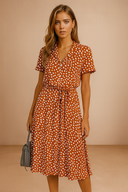 Vintage Floral Print Midi Dress