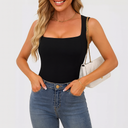 Sleeveless Fitted Tank Top – Square Neck Design