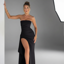 Strapless Black Maxi Dress – Off-Shoulder Bodycon Evening Gown