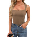 Sleeveless Fitted Tank Top – Square Neck Design