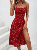 Strappy Midi Dress with Slit – Lightweight Summer Style