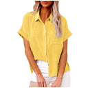 Short Sleeve Cotton Linen Top – Casual Blouse