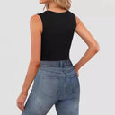 Sleeveless Fitted Tank Top – Square Neck Design