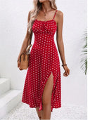 Strappy Midi Dress with Slit – Lightweight Summer Style