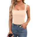 Sleeveless Fitted Tank Top – Square Neck Design