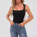 Sleeveless Fitted Tank Top – Square Neck Design