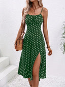 Strappy Midi Dress with Slit – Lightweight Summer Style