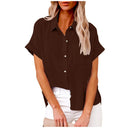 Short Sleeve Cotton Linen Top – Casual Blouse
