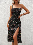 Strappy Midi Dress with Slit – Lightweight Summer Style