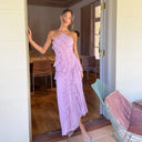 Pleated Halter Maxi Dress – Elegant Flowy Design