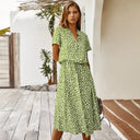 Vintage Floral Print Midi Dress