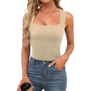 Sleeveless Fitted Tank Top – Square Neck Design
