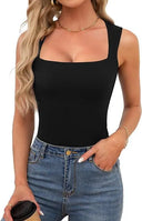 Sleeveless Fitted Tank Top – Square Neck Design