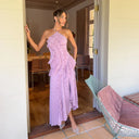 Pleated Halter Maxi Dress – Elegant Flowy Design