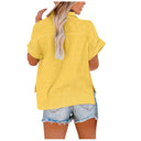 Short Sleeve Cotton Linen Top – Casual Blouse