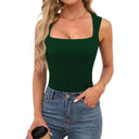 Sleeveless Fitted Tank Top – Square Neck Design
