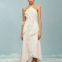 Pleated Halter Maxi Dress – Elegant Flowy Design