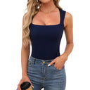 Sleeveless Fitted Tank Top – Square Neck Design