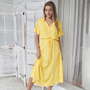 Vintage Floral Print Midi Dress
