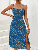 Strappy Midi Dress with Slit – Lightweight Summer Style