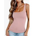 Sleeveless Fitted Tank Top – Square Neck Design