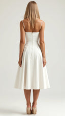 Corset-Style Midi Dress – Strapless & Pleated Design
