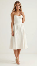 Corset-Style Midi Dress – Strapless & Pleated Design